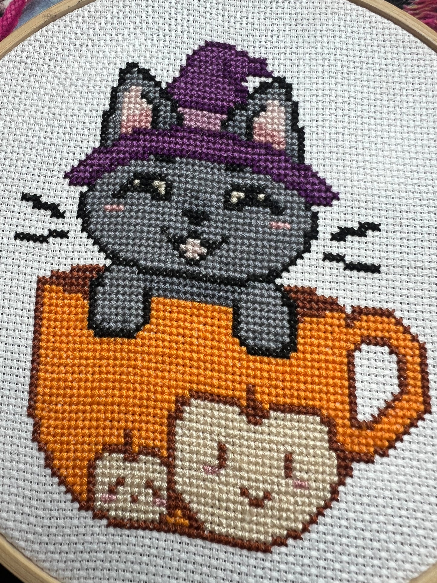 The Witch Cat cross stitch pattern