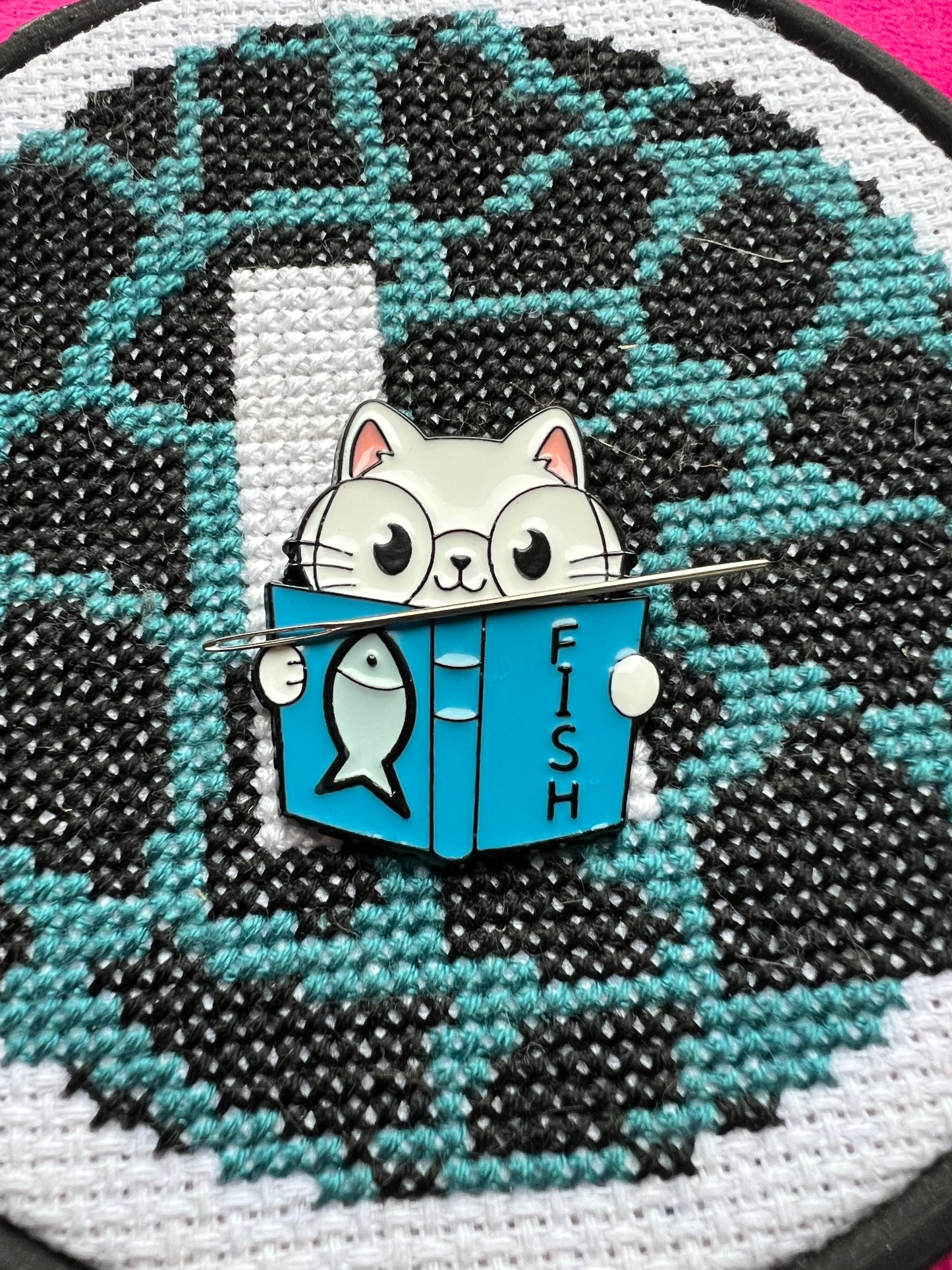 Catfish magnetic needle minder