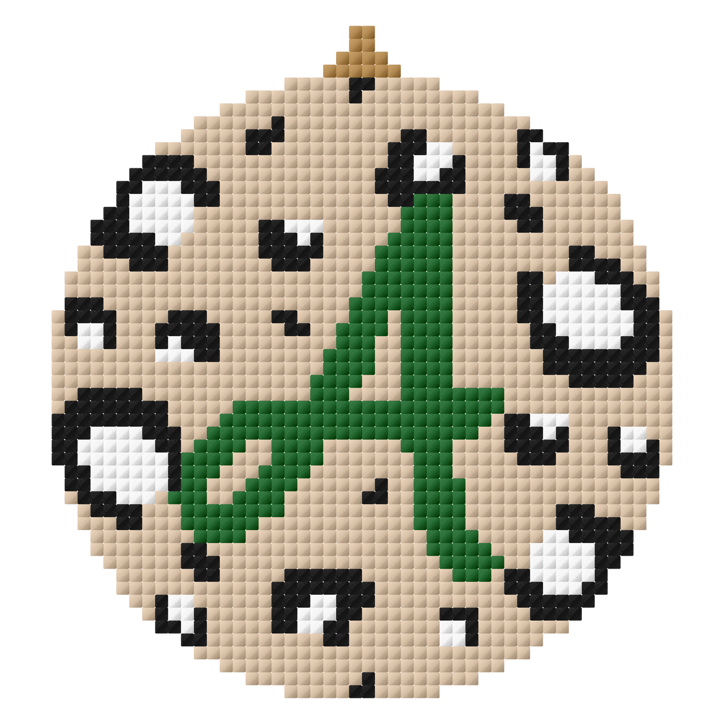 Personalised initial bauble cross stitch pattern - green