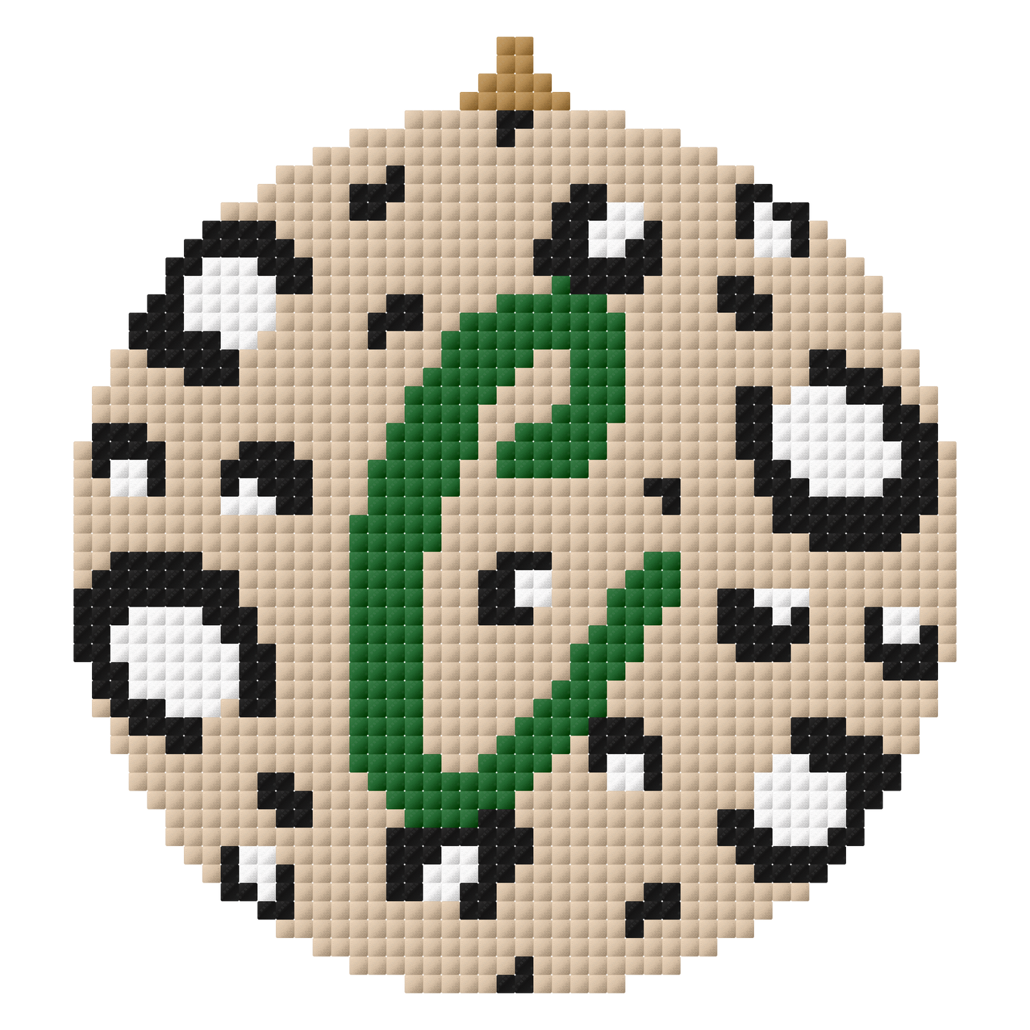 Personalised initial bauble cross stitch pattern - green