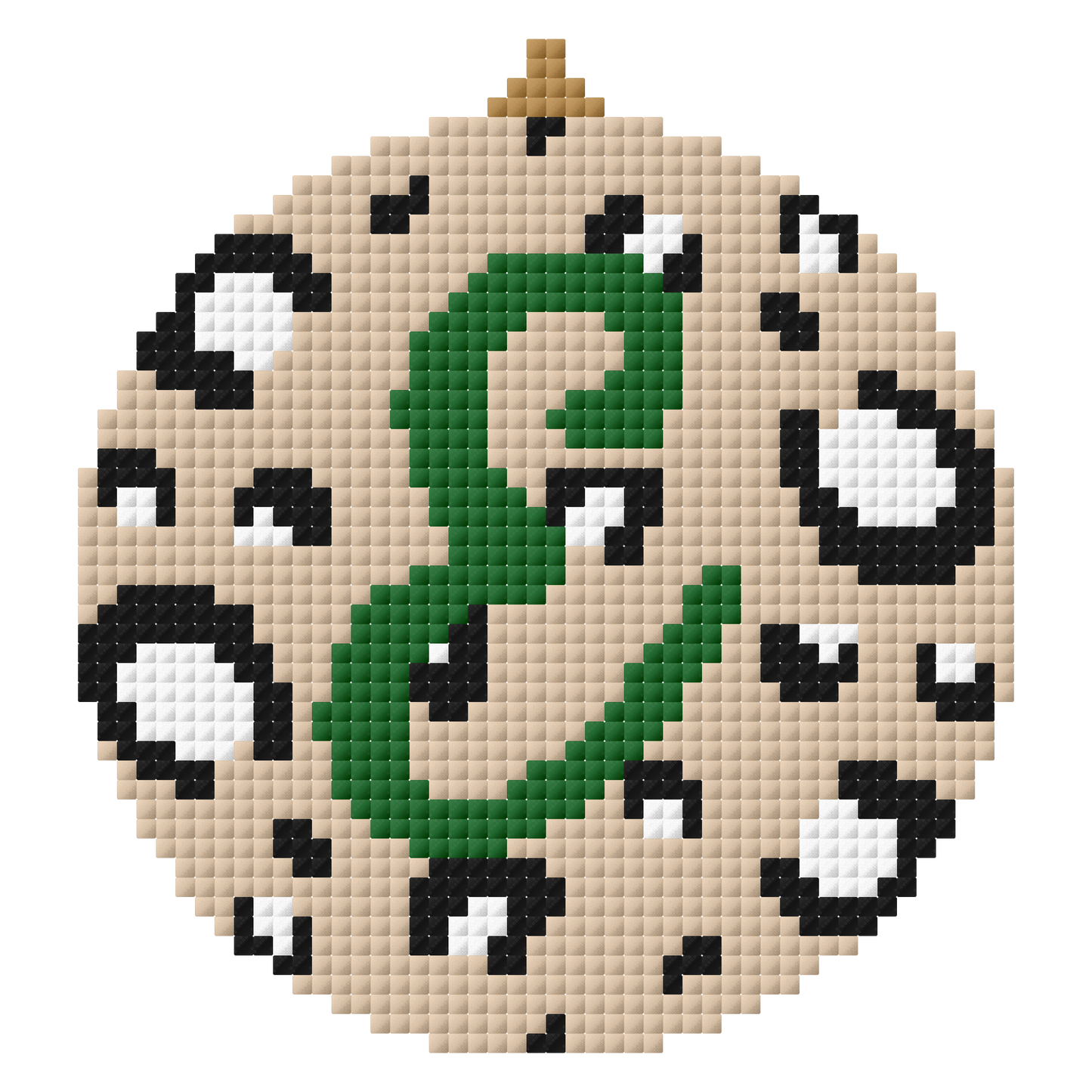 Personalised initial bauble cross stitch pattern - green