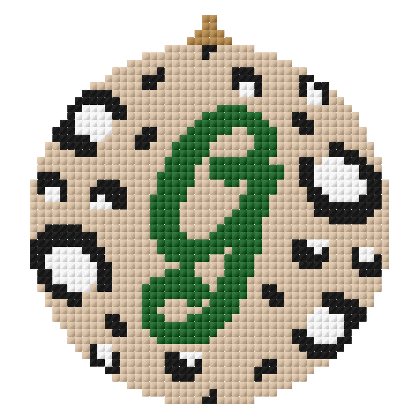 Personalised initial bauble cross stitch pattern - green