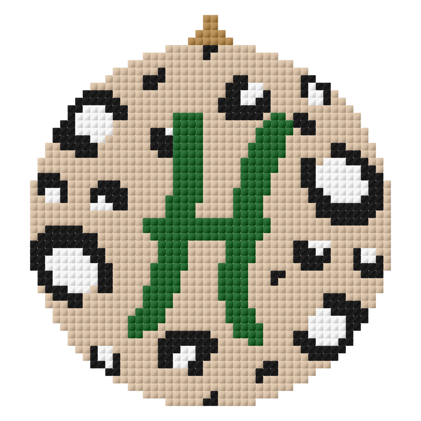 Personalised initial bauble cross stitch pattern - green