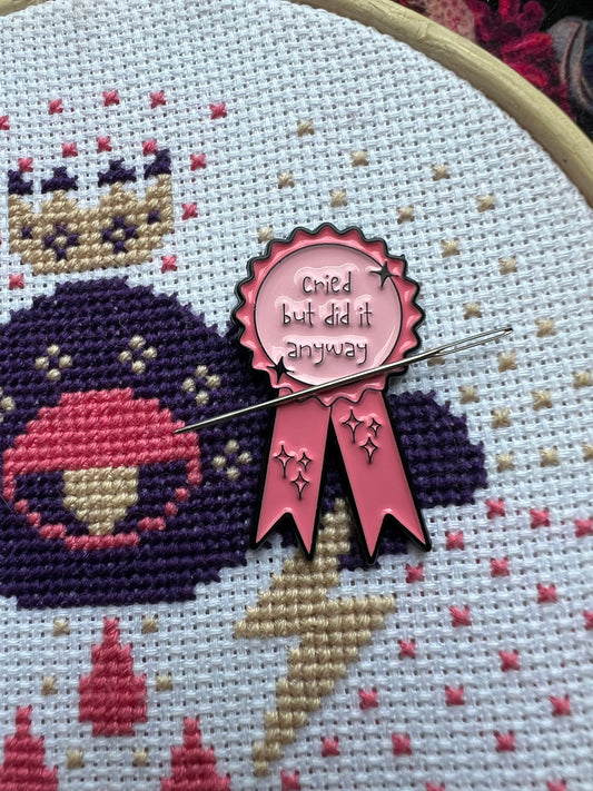 Cried But Did It Anyway magnetic needle minder