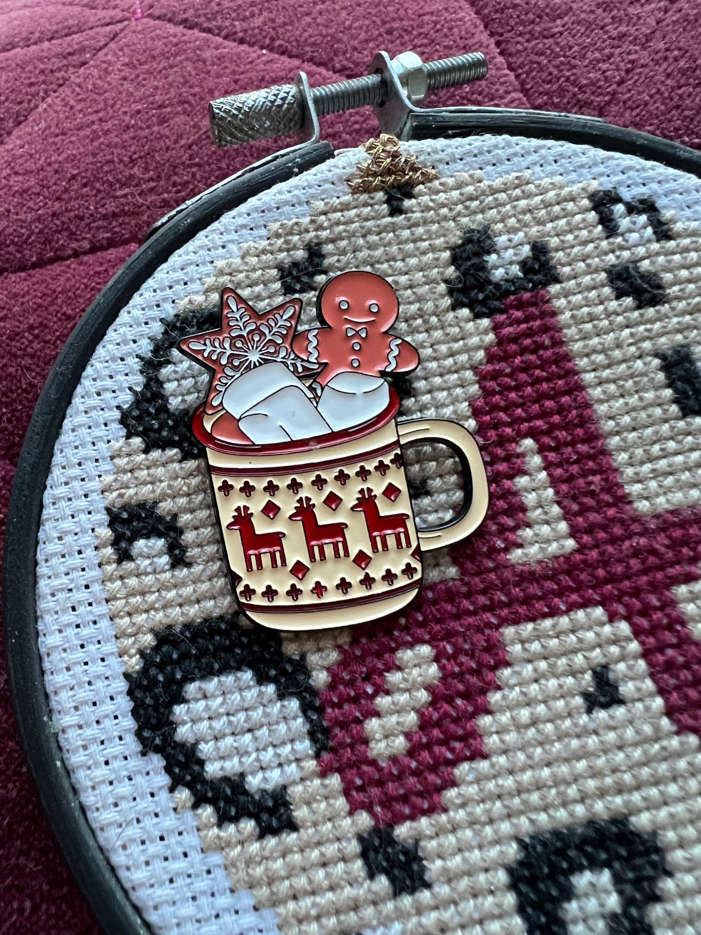 Christmas Gingerbread magnetic needle minder