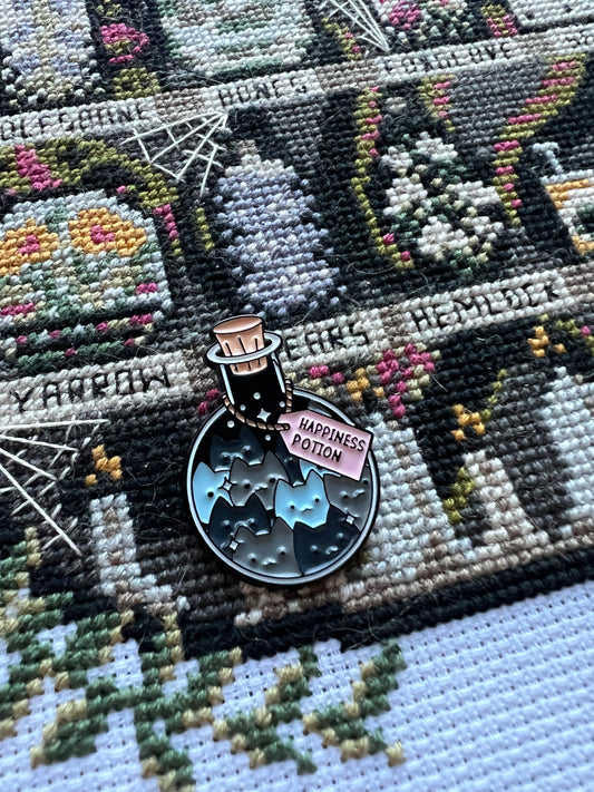 Cat Happiness Potion Bottle magnetic needle minder