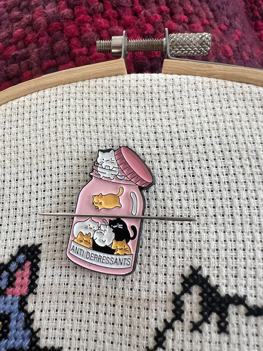 Anti Depressants Cat magnetic needle minder