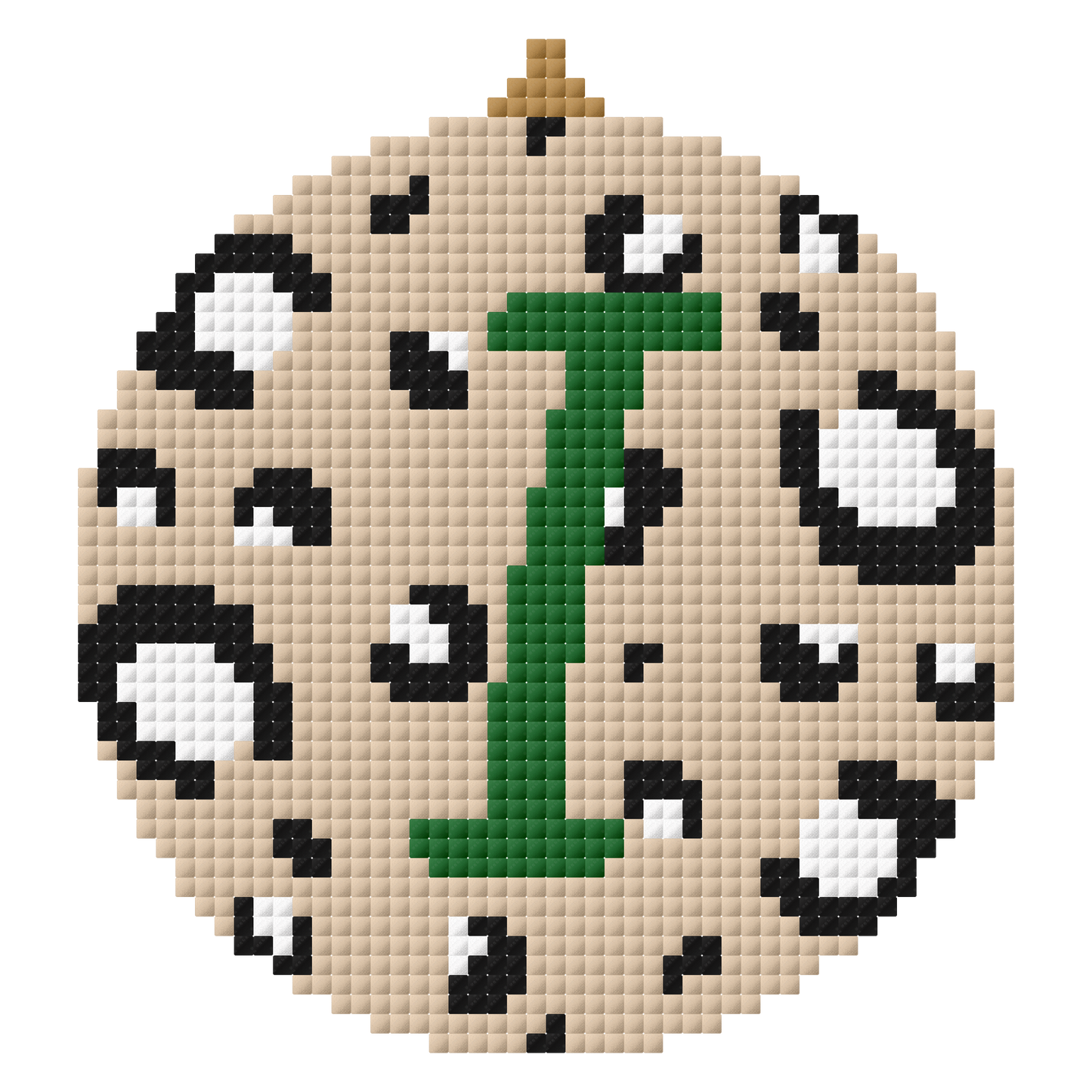 Personalised initial bauble cross stitch pattern - green