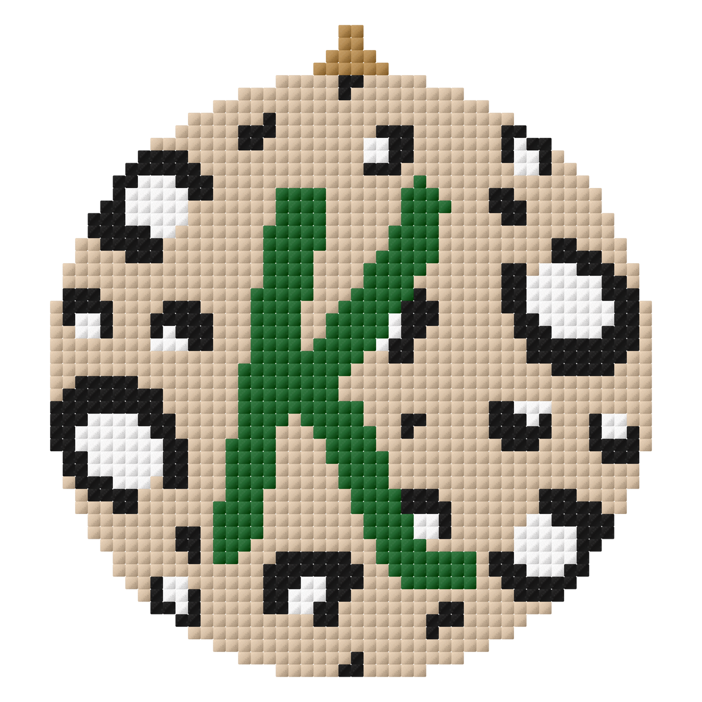 Personalised initial bauble cross stitch pattern - green