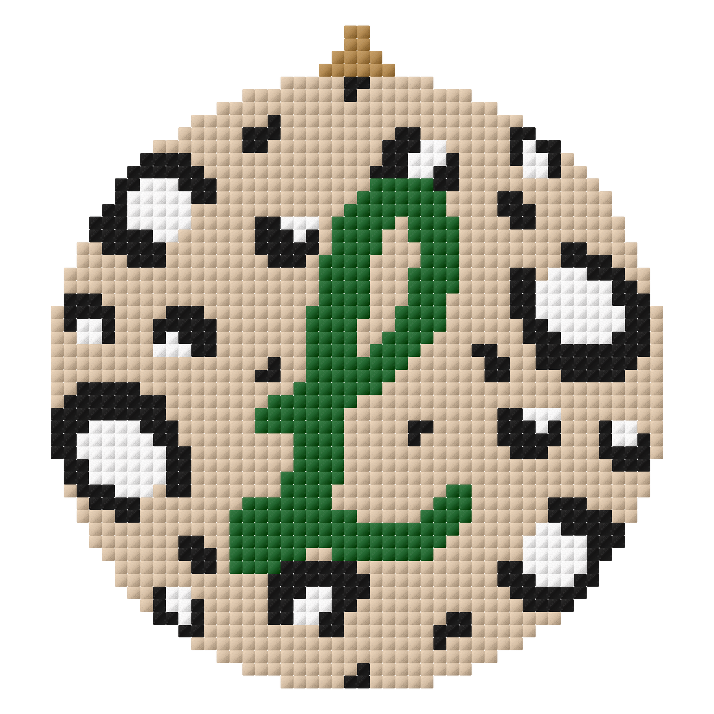 Personalised initial bauble cross stitch pattern - green