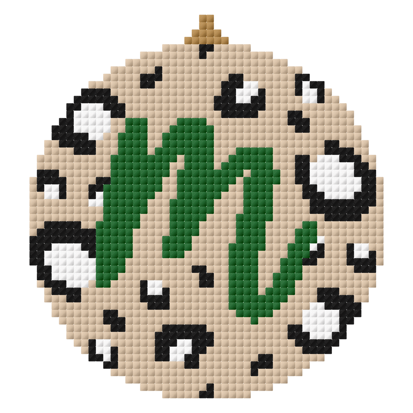 Personalised initial bauble cross stitch pattern - green