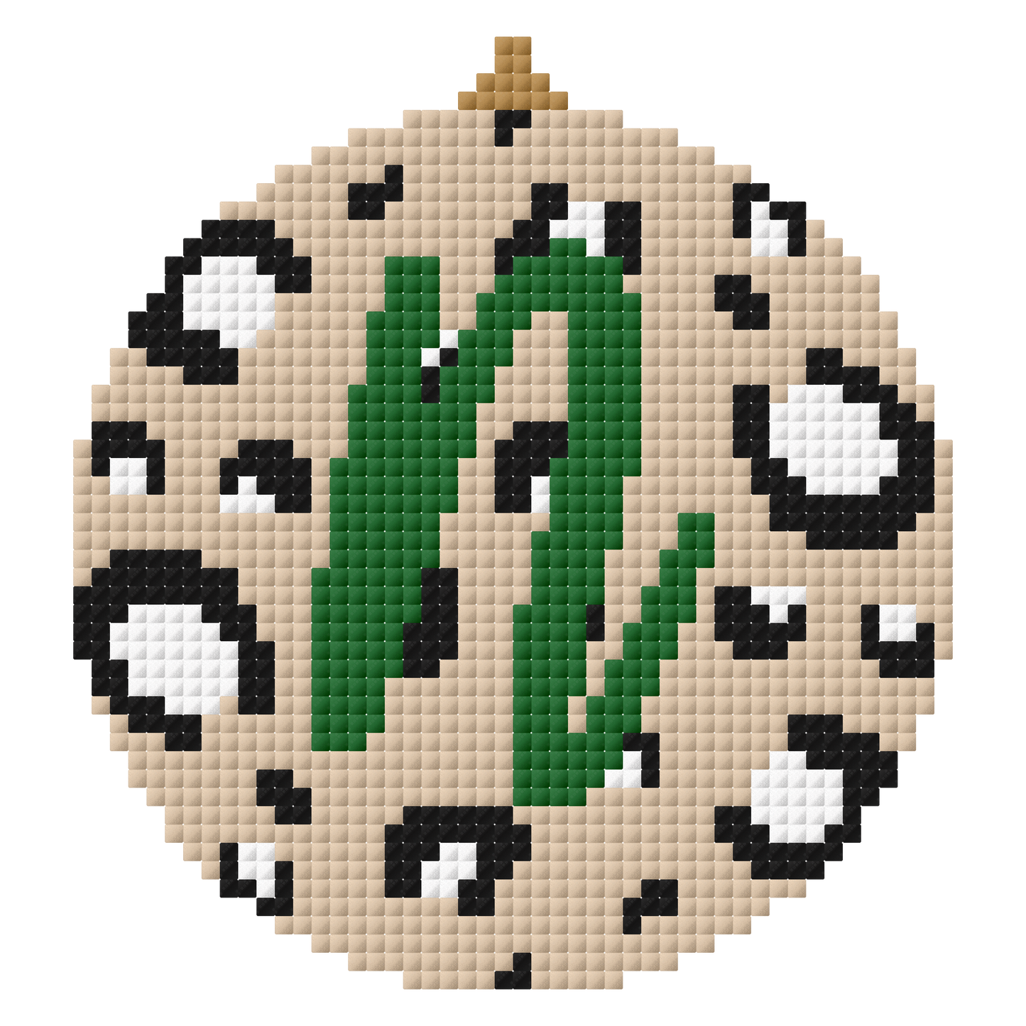 Personalised initial bauble cross stitch pattern - green