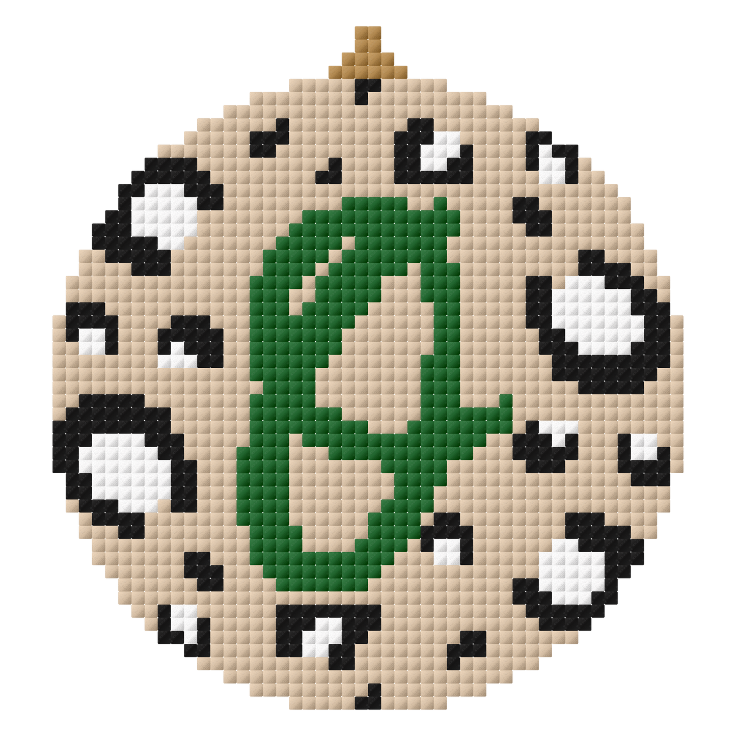 Personalised initial bauble cross stitch pattern - green