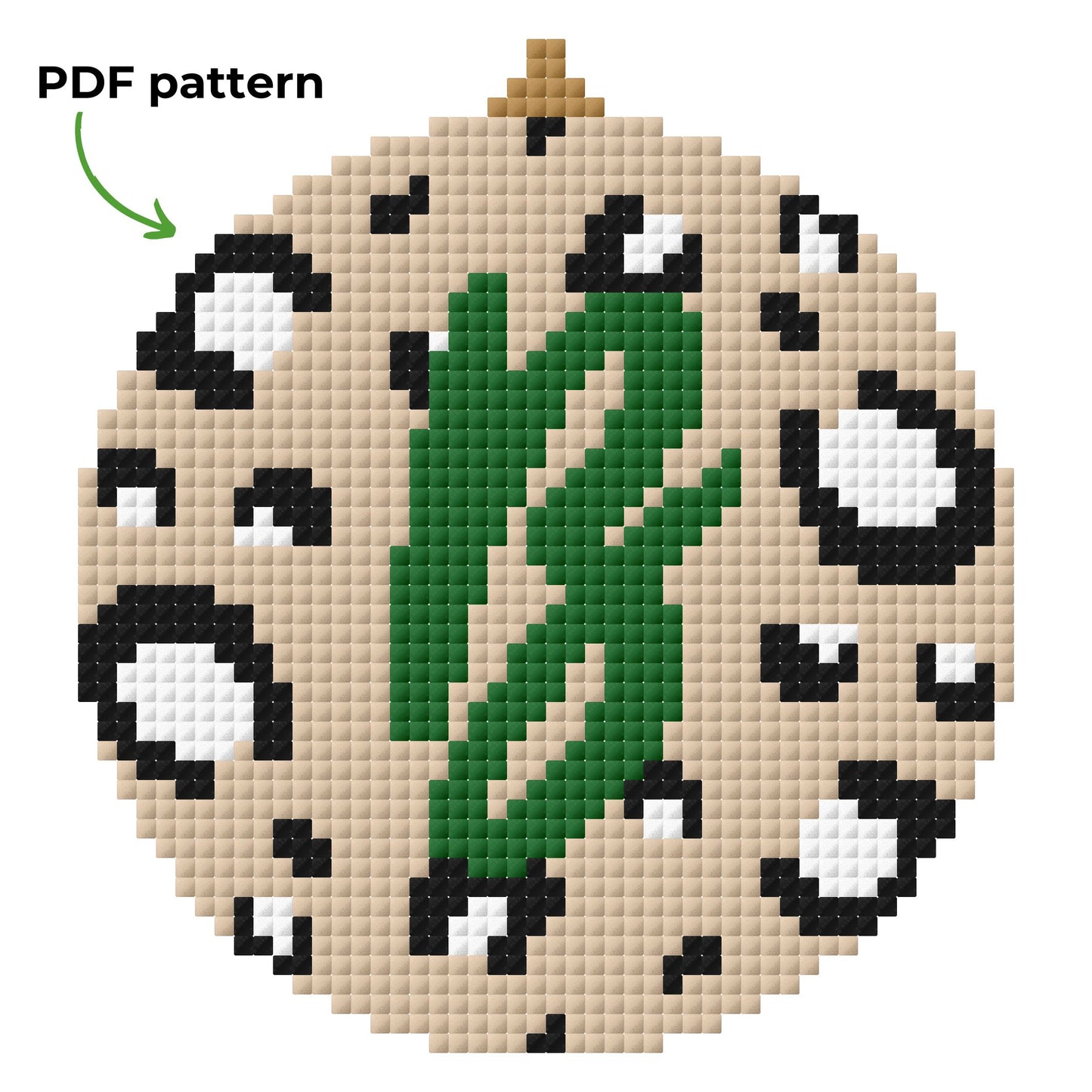 Personalised initial bauble cross stitch pattern - green