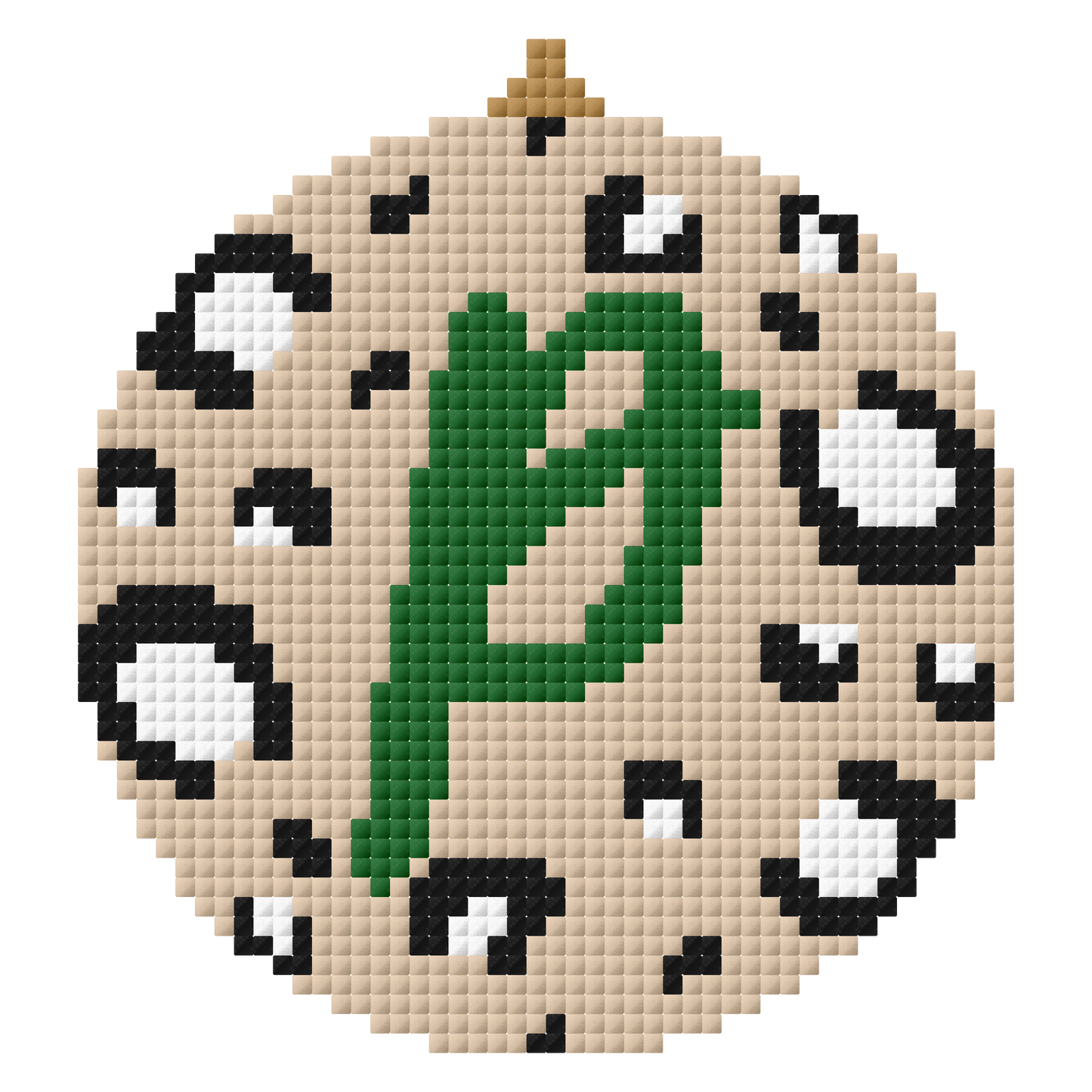 Personalised initial bauble cross stitch pattern - green