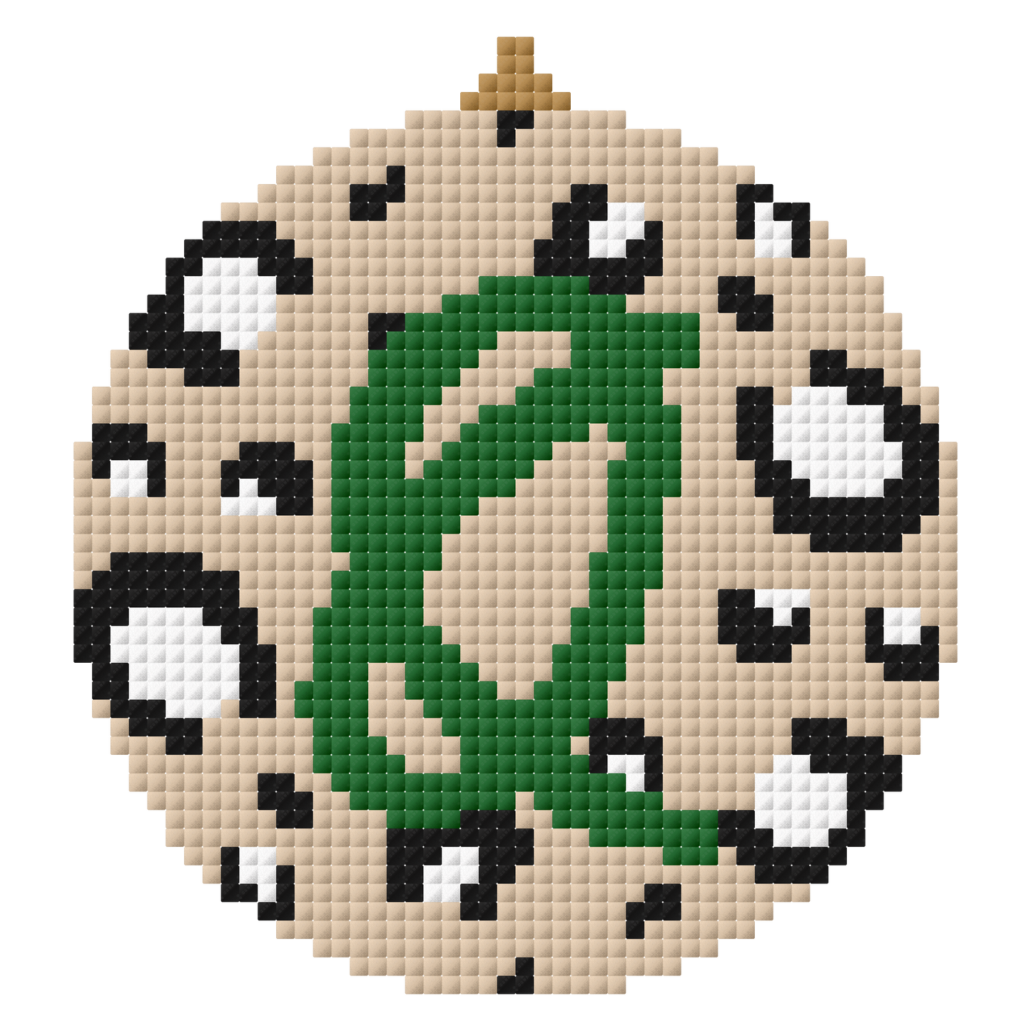 Personalised initial bauble cross stitch pattern - green