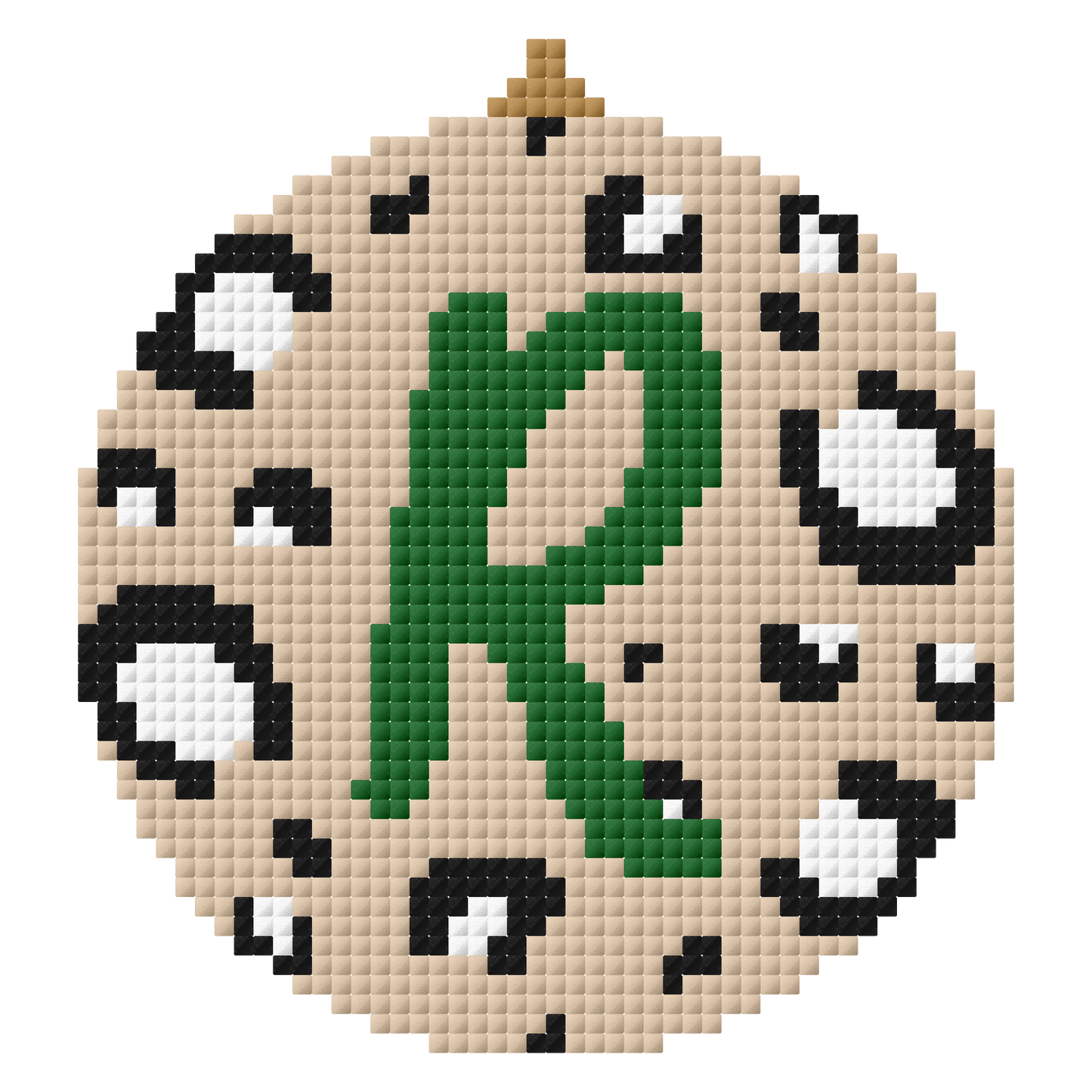 Personalised initial bauble cross stitch pattern - green