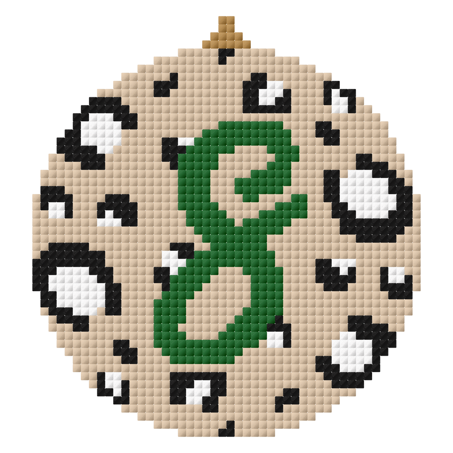 Personalised initial bauble cross stitch pattern - green