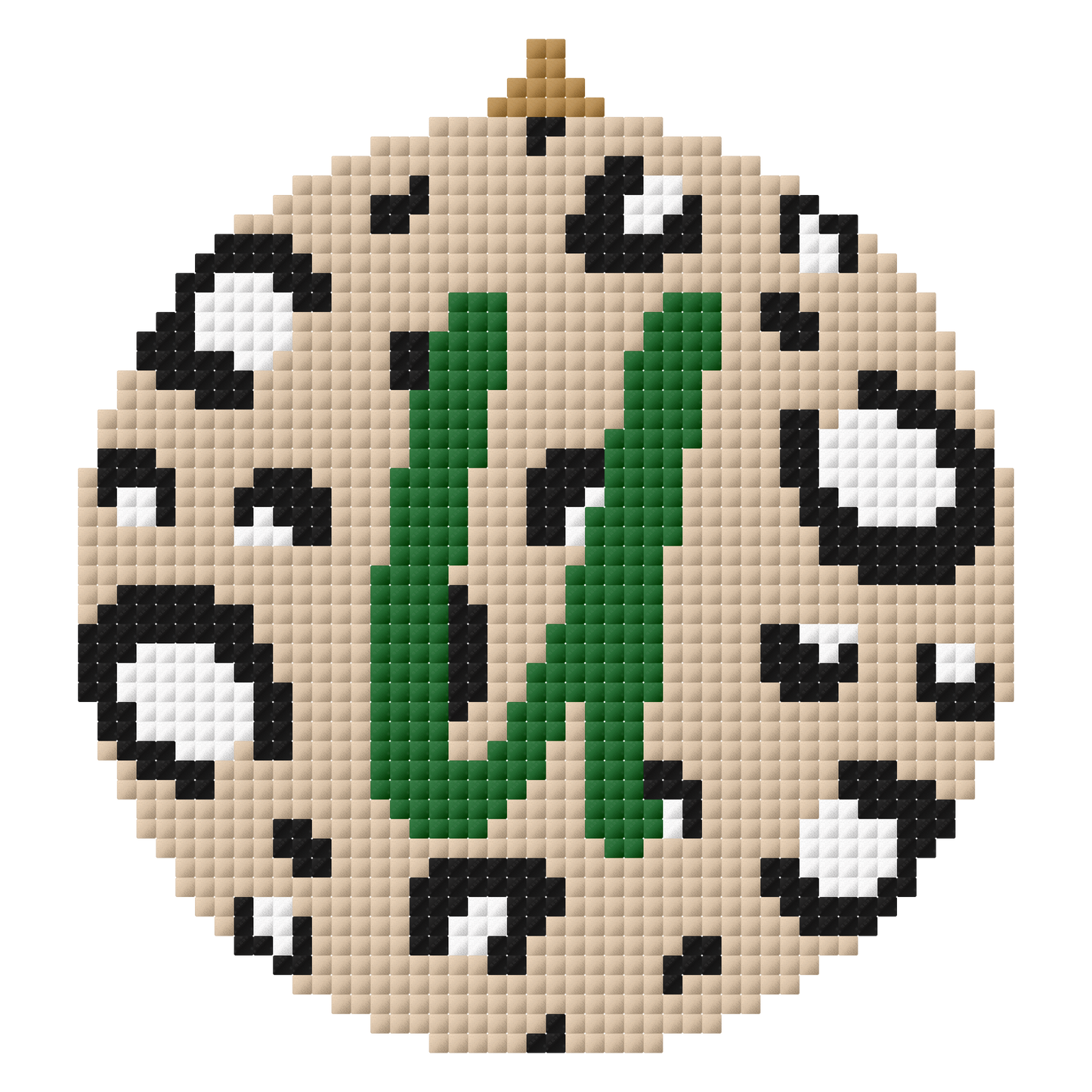 Personalised initial bauble cross stitch pattern - green