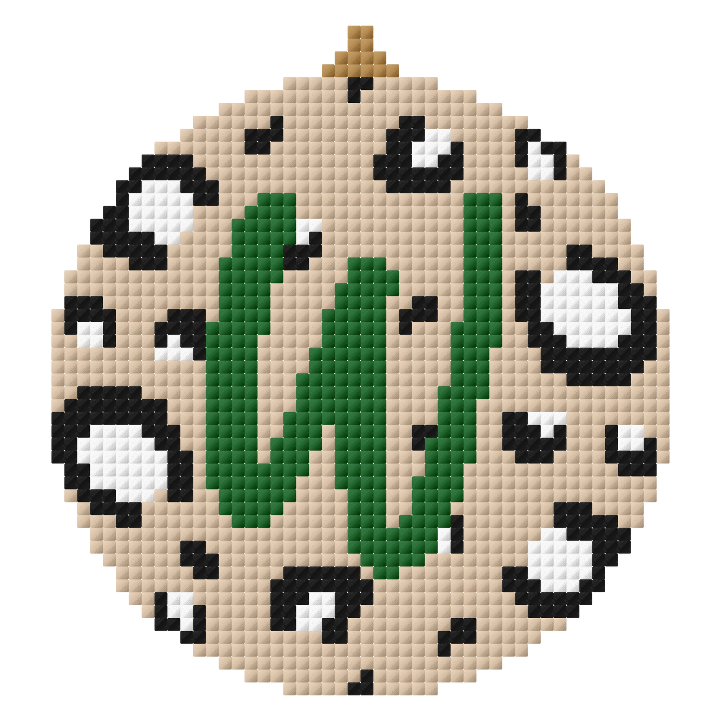 Personalised initial bauble cross stitch pattern - green