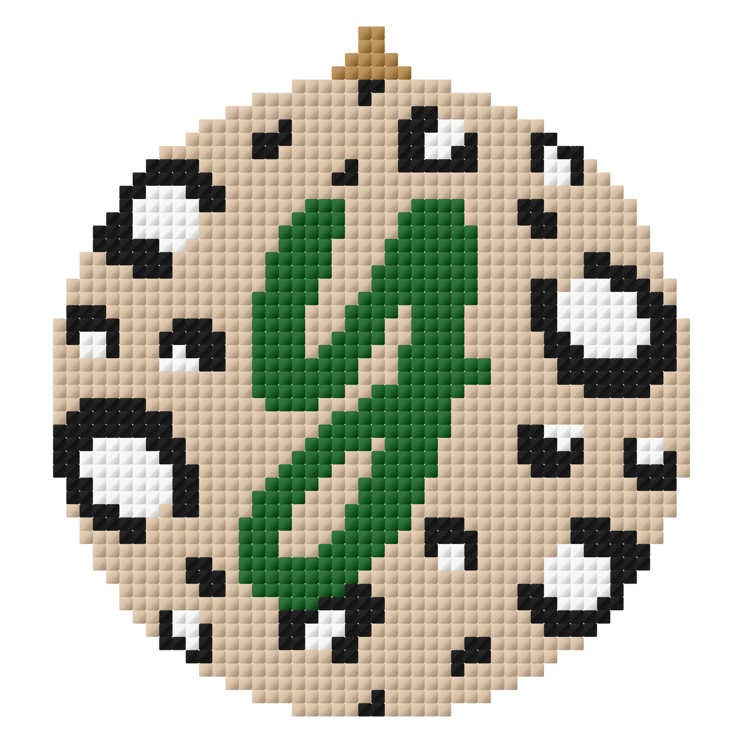 Personalised initial bauble cross stitch pattern - green