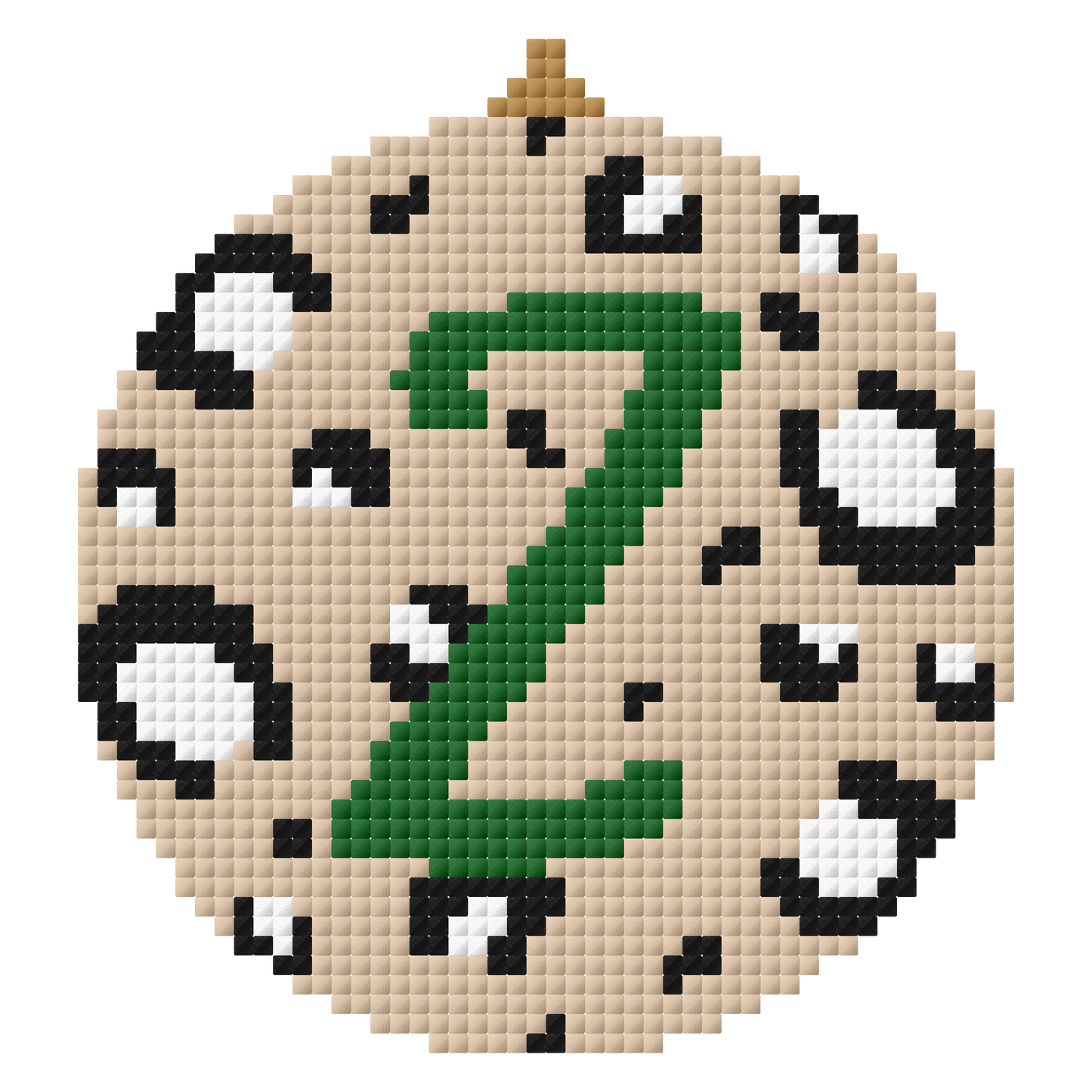 Personalised initial bauble cross stitch pattern - green